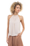 Halter Top With Neck Shirring Detail