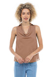 Cowl Neck Collared Top