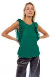 Pleated Ruffle Top