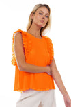 Pleated Ruffle Top