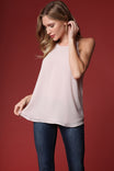 Scallop Tank Top With Back Button Keyhole