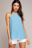 Scallop Tank Top With Back Button Keyhole