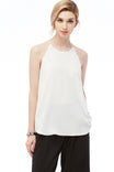 Scallop Tank Top With Back Button Keyhole