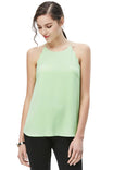 Scallop Tank Top With Back Button Keyhole