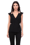 Tie Side Cut Out Blouse