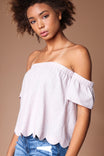 Scallop Off Shoulder Blouse