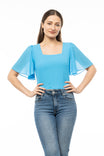 Smocked Sides Square Neck Crop Top
