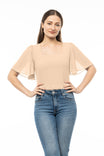 Smocked Sides Square Neck Crop Top