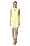 A-line Dress With Choker Lace-up