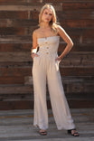 Smocked Top Sleeveless Jumpsuit