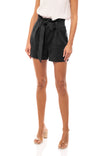 High Waisted Suede Shorts With Large Front Pockets And Belt