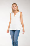 Shell Top With Side Tab Tie Detail