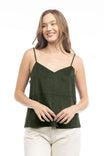 V-Neck Faux Suede Tank Top