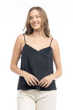 V-Neck Faux Suede Tank Top