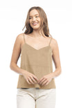 V-Neck Faux Suede Tank Top
