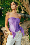 Twist Split Hem Tube Top With Smocked Back