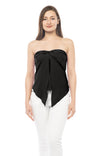 Twist Split Hem Tube Top With Smocked Back