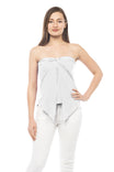 Twist Split Hem Tube Top With Smocked Back