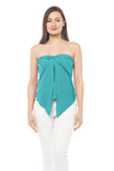 Twist Split Hem Tube Top With Smocked Back