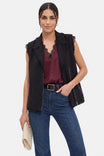 Frayed Tweed Zip Front Vest