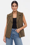 Frayed Tweed Zip Front Vest