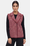 Frayed Tweed Zip Front Vest