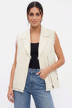 Frayed Tweed Zip Front Vest