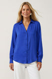 Classic V-Neck Button Down Blouse - SU