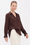 Classic V-Neck Button Down Blouse