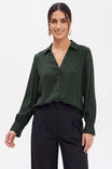 Classic V-Neck Button Down Blouse