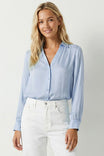 Classic V-Neck Button Down Blouse - SP