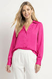 Classic V-Neck Button Down Blouse - SU