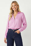 Classic V-Neck Button Down Blouse - SP