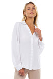 Classic V-Neck Button Down Blouse - SU