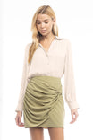 Classic V-Neck Button Down Blouse - SP
