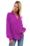 Classic V-Neck Button Down Blouse - SU