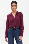 Classic V-Neck Button Down Blouse