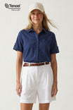 Collared Shirt With Fold Over Cuff