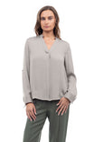 V Neck Collar Band Blouse