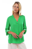 V Neck Collar Band Blouse