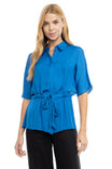 Elbow Sleeve Drop Shoulder Blouse