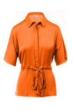 Elbow Sleeve Drop Shoulder Blouse