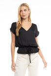 V-neck Peplum Hem Blouse
