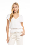 V-neck Peplum Hem Blouse