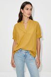 Short Sleeve Band Detail Blouse