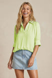 Half Sleeve Hi-lo Bubble Hem Blouse