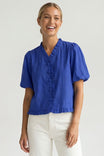 Ruffle Detail Bubble Sleeve Top