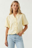 Ruffle Detail Bubble Sleeve Top
