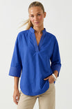Contrast Stitch Detail Popover Blouse