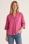 Contrast Stitch Detail Popover Blouse